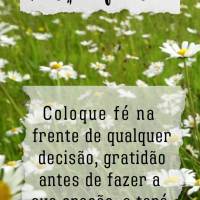 Coloque fé na frente de qualquer decisão, gratidão antes de fazer a sua oração, e terá um vida repleta de bênçãos! Feliz Terça-feira! 