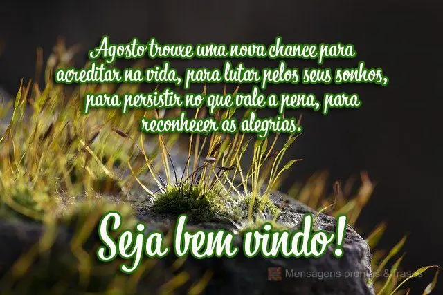 Agosto trouxe uma nova chance para acreditar na vida, para lutar pelos seus sonhos, para persistir no que vale a pena, para reconhecer as alegrias.  Seja...