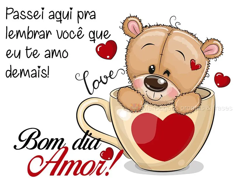 Passei aqui pra lembrar você que eu te amo demais! Bom dia amor!