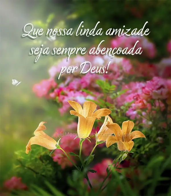 Que nossa linda amizade seja sempre abençoada por Deus!