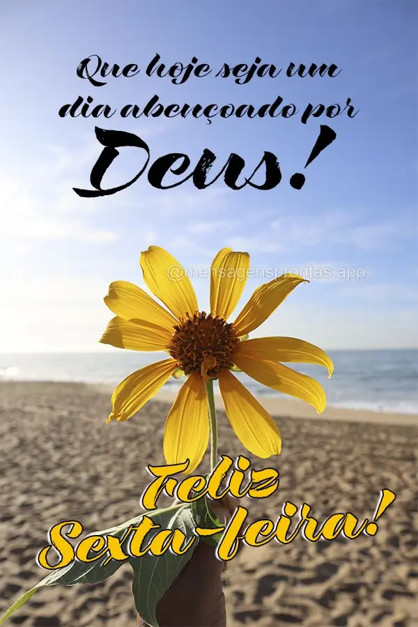 Que hoje seja um dia abençoado por Deus! Feliz Sexta-feira! 