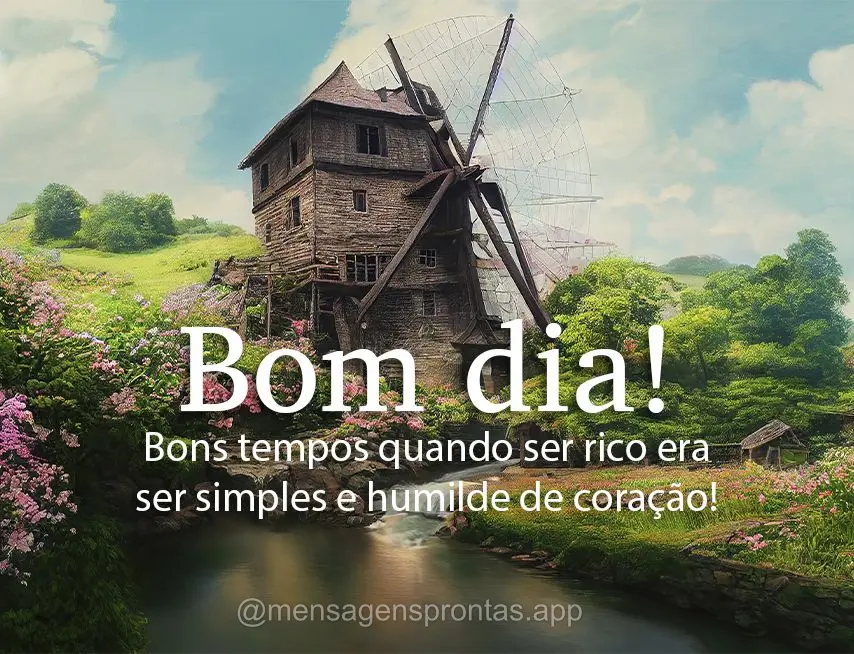 Bons tempos quando ser rico era ser simples e humilde de coração! Bom dia! 