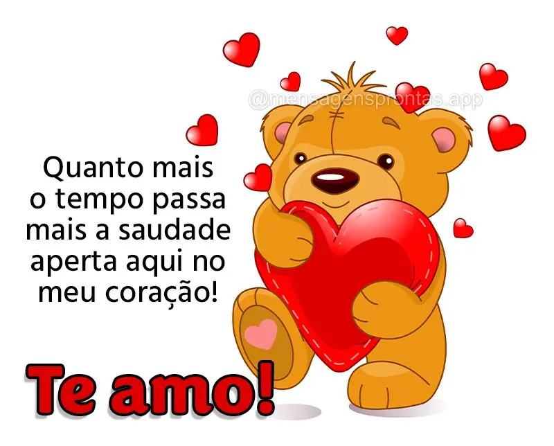 Quanto mais o tempo passa mais a saudade aperta aqui no meu coração! Te amo!