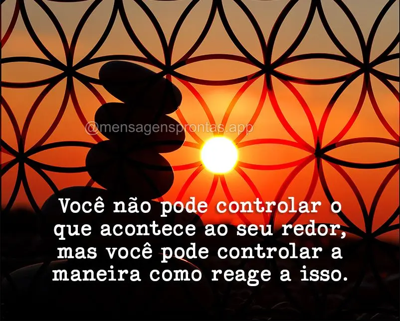 Você não pode controlar o que acontece ao seu redor, mas você pode controlar a maneira como reage a isso.