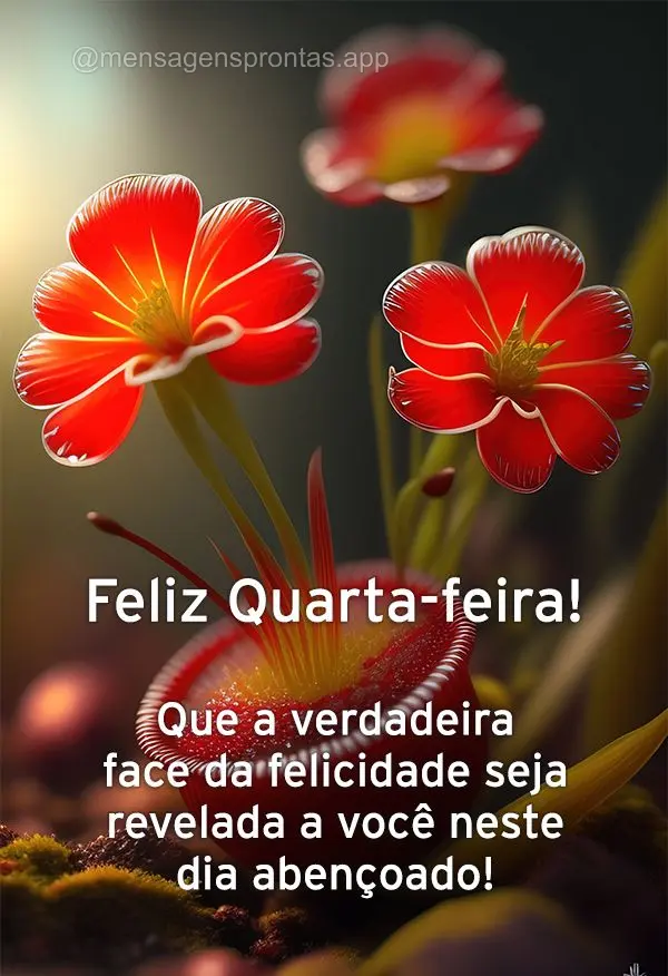 Que a verdadeira face da felicidade seja revelada a você neste dia abençoado! Feliz quarta-feira!