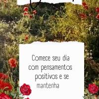 Comece seu dia com pensamentos positivos e se mantenha otimista! Bom dia! 