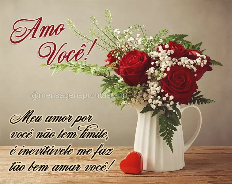 Meu amor por você não tem limite, é inevitável e me faz tão bem amar você! Amo você!