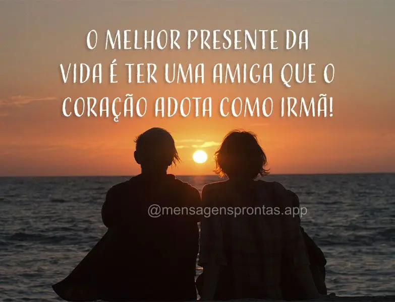 O melhor presente da vida é ter uma amiga que o coração adota como irmã!