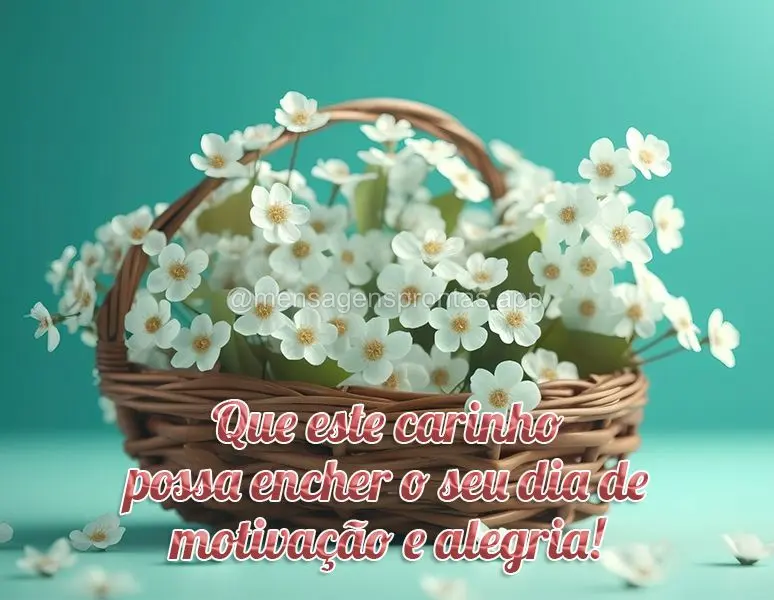 Que este carinho possa encher o seu dia de motivação e alegria!