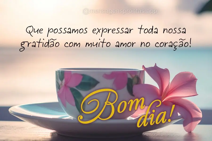 Que possamos expressar toda nossa gratidão com muito amor no coração! Bom dia!