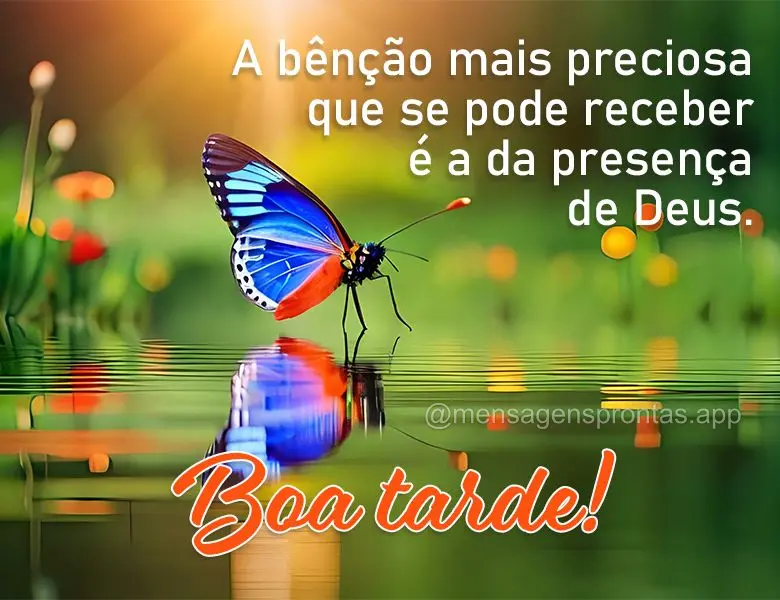 A bênção mais preciosa que se pode receber é a da presença de Deus. Boa tarde!