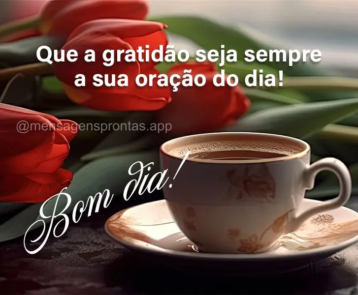 Que a gratidão seja sempre a sua oração do dia! Bom dia!