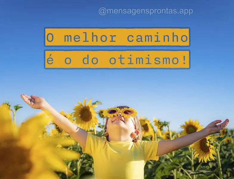 O melhor caminho é o do otimismo!