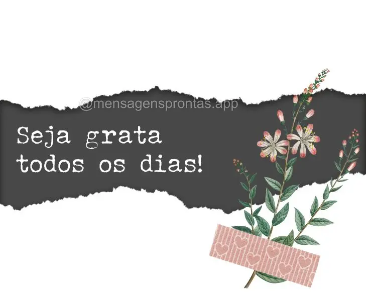 Seja grata todos os dias!