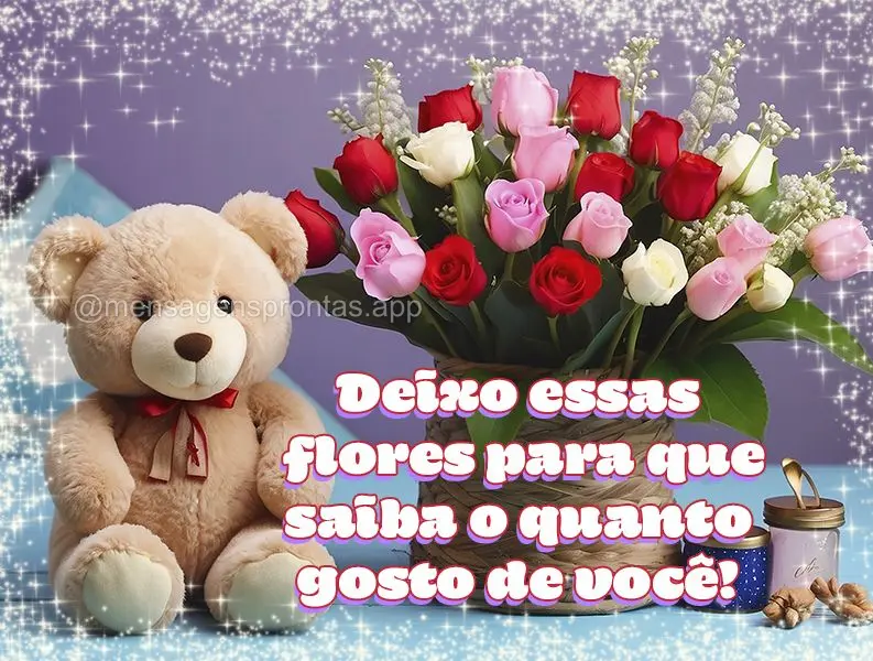 Deixo essas flores para que saiba o quanto gosto de você!