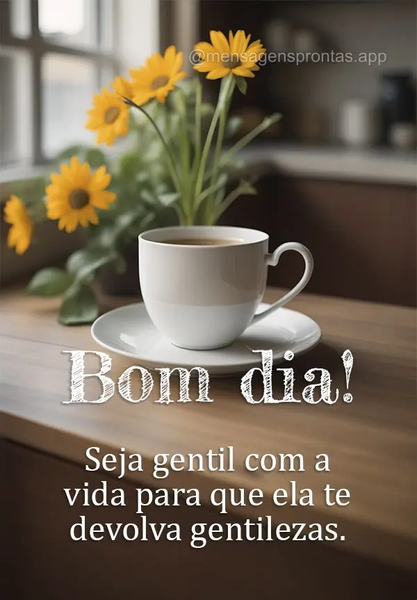 Seja gentil com a vida para que ela te devolva gentilezas. Bom dia!