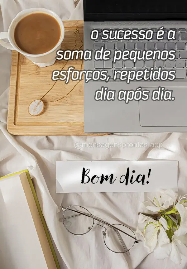 O sucesso é a soma de pequenos esforços, repetidos dia após dia. Bom dia!