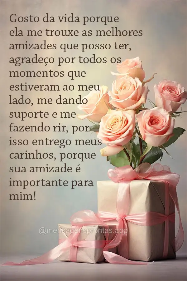 Gosto da vida porque ela me trouxe as melhores amizades que posso ter, agradeço por todos os momentos que estiveram ao meu lado, me dando suporte e me f...