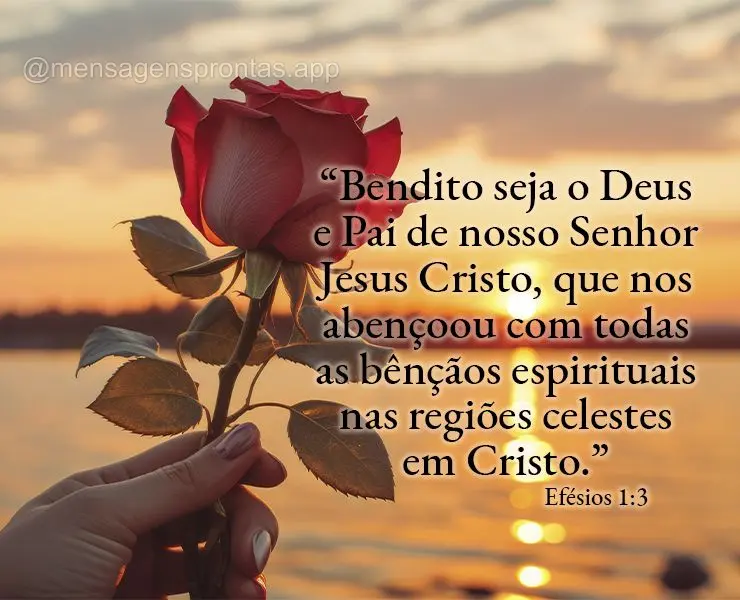 "Bendito seja o Deus e Pai de nosso Senhor Jesus Cristo, que nos abençoou com todas as bênçãos espirituais nas regiões celestes em Cristo." Efésios...