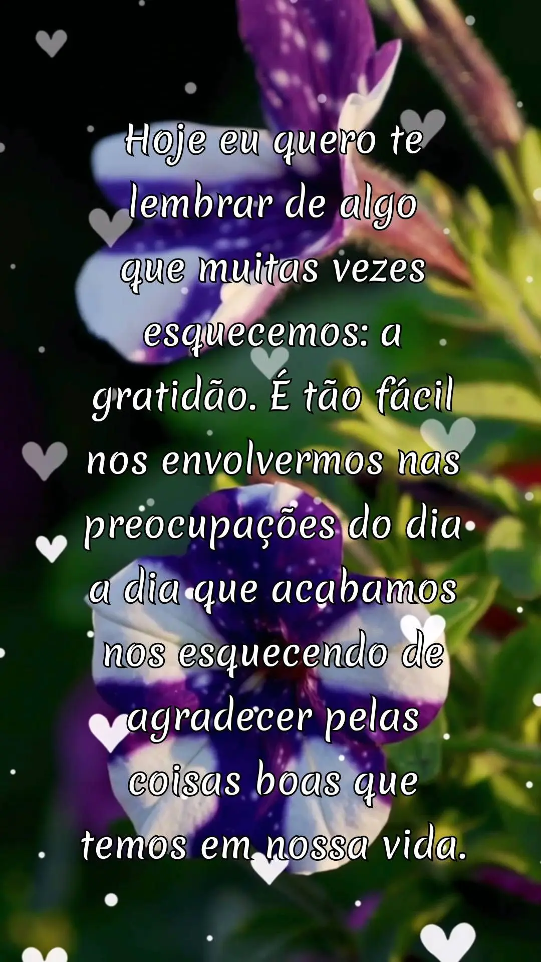 Hoje eu quero te lembrar de algo 
que muitas vezes esquecemos: a gratidão. É tão fácil nos envolvermos nas preocupações do dia a dia que acabamos n...