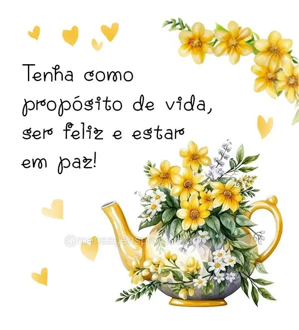 Tenha como propósito de vida, ser feliz e estar em paz!