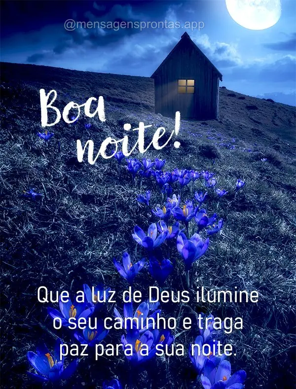 Que a luz de Deus ilumine o seu caminho e traga paz para a sua noite. Boa noite!