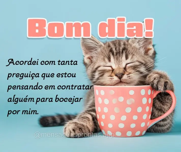 Acordei com tanta preguiça que estou pensando em contratar alguém para bocejar por mim. Bom dia!