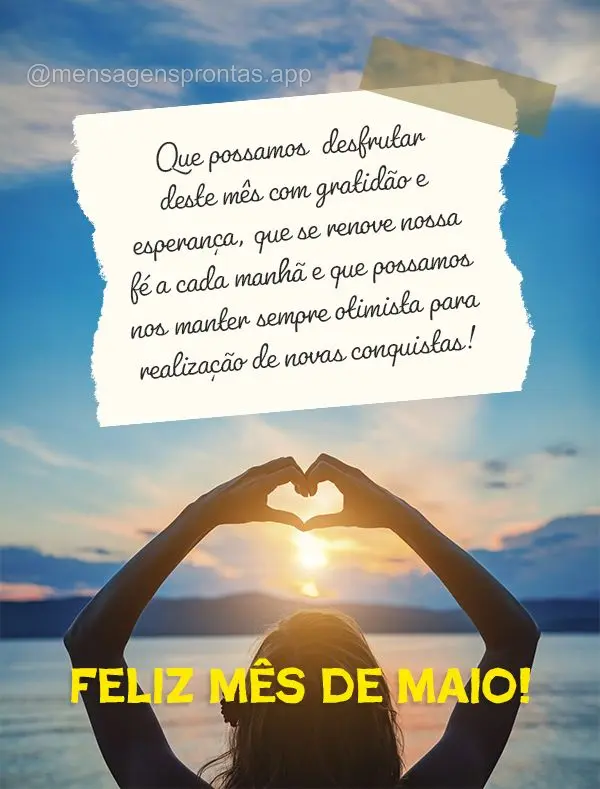 Que possamos  desfrutar deste mês com gratidão e esperança, que se renove nossa fé a cada manhã e que possamos nos manter sempre otimista para reali...