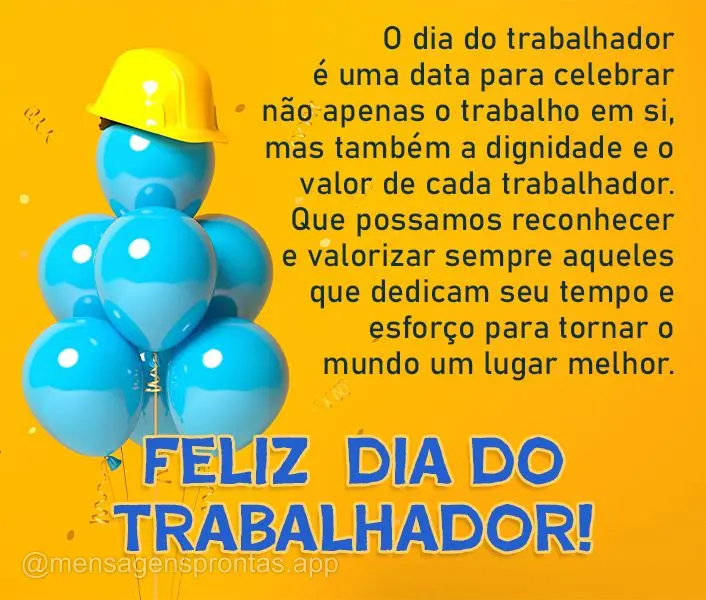 O dia do trabalhador é uma data para celebrar não apenas o trabalho em si, mas também a dignidade e o valor de cada trabalhador. Que possamos reconhec...