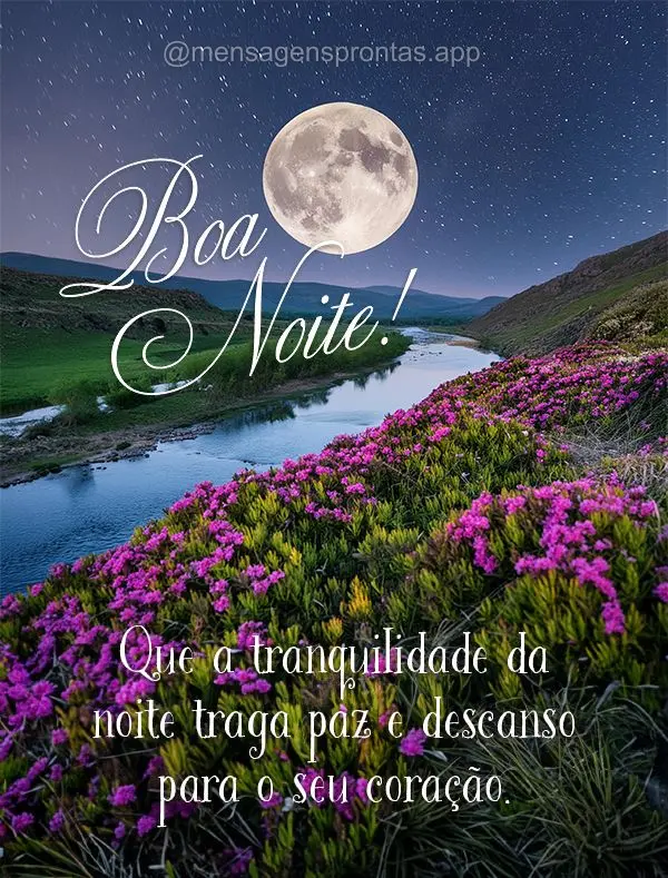 Que a tranquilidade da noite traga paz e descanso para o seu coração. Boa noite!