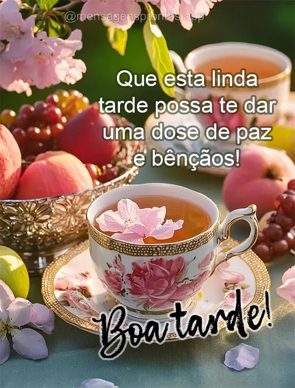 Que esta linda tarde possa te dar uma dose de paz e bênçãos! Boa tarde!