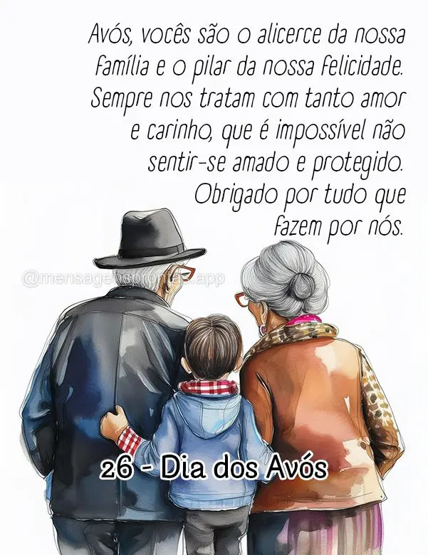 Avós, vocês são o alicerce da nossa família e o pilar da nossa felicidade. Sempre nos tratam com tanto amor e carinho, que é impossível não sentir...