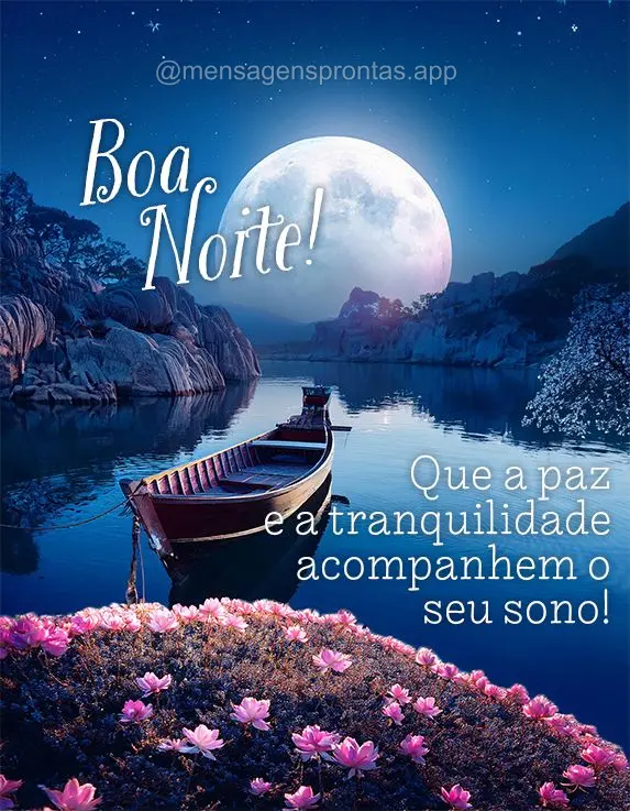 Que a paz e a tranquilidade acompanhem o seu sono! Boa noite!