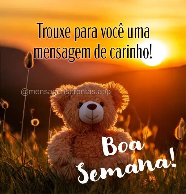 Trouxe para você uma mensagem de carinho!  Boa Semana! 