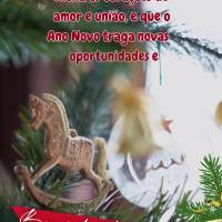 Que a magia do Natal encha os corações de amor e união, e que o Ano Novo traga novas oportunidades e muitas alegrias. Desejo a todos um fim de ano mar...