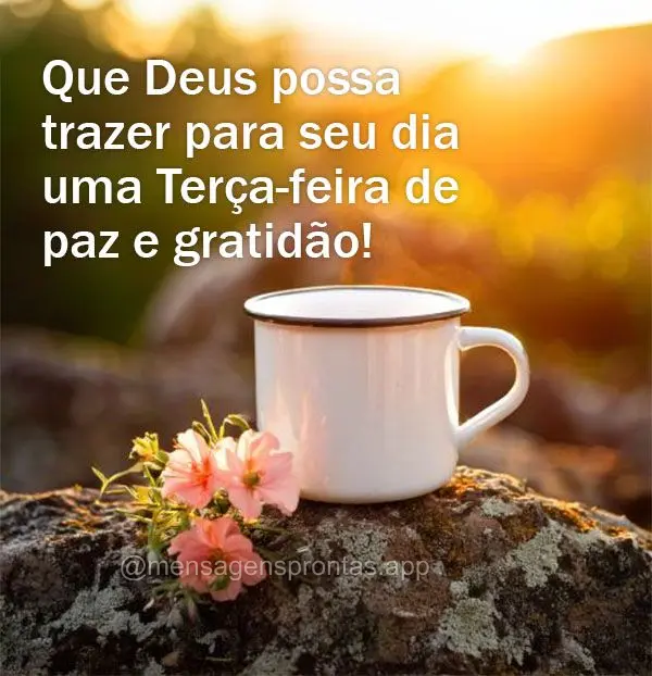 Que Deus possa trazer para seu dia uma Terça-feira de paz e gratidão! 