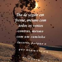 Dia de seguir em frente, mesmo com todos os ventos contras, mesmo com um caminho incerto, porque o que nos move é a fé, e quem tem resiliência jamais ...
