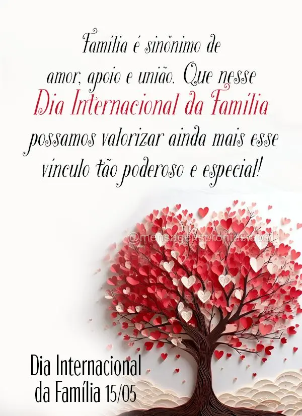 Família é sinônimo de amor, apoio e união. Que nesse Dia Internacional da Família possamos valorizar ainda mais esse vínculo tão poderoso e especi...