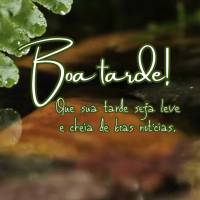Que sua tarde seja leve e cheia de boas notícias. Boa tarde!
