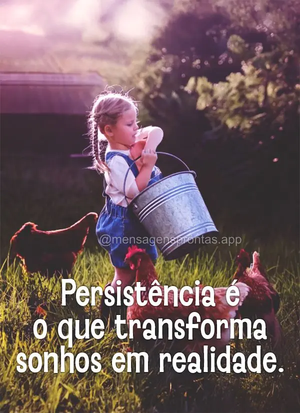 Persistência é o que transforma sonhos em realidade.