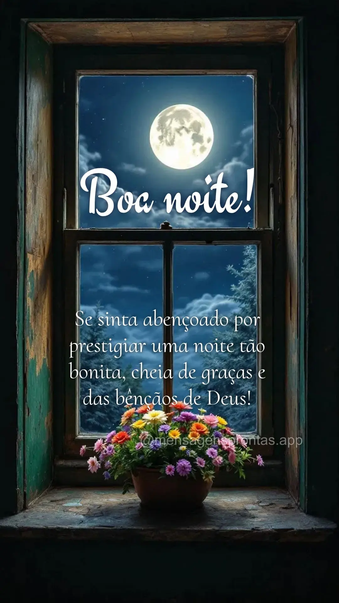 Se sinta abençoado por prestigiar uma noite tão bonita, cheia de graças e das bênçãos de Deus! Boa noite!