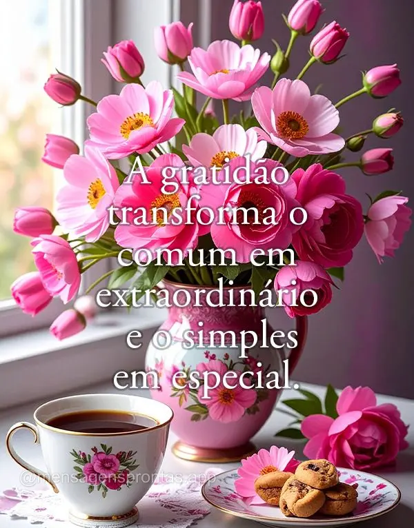 A gratidão transforma o comum em extraordinário e o simples em especial.