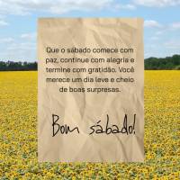 Que o sábado comece com paz, continue com alegria e termine com gratidão. Você merece um dia leve e cheio de boas surpresas.
Bom sábado!