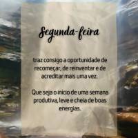 Segunda-feira
traz consigo a oportunidade de recomeçar, de reinventar e de acreditar mais uma vez. 

Que seja o início de uma semana produtiva, leve...