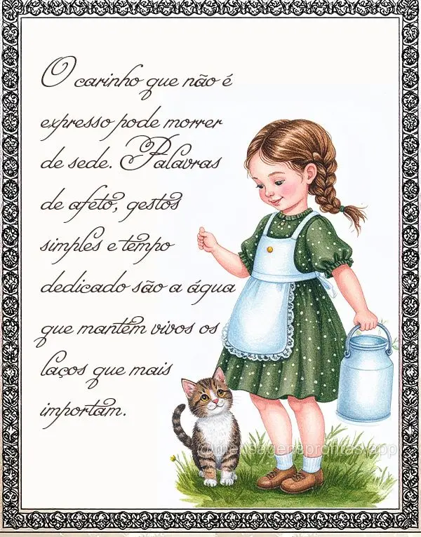 O carinho que não é expresso pode morrer de sede. Palavras de afeto, gestos simples e tempo dedicado são a água que mantém vivos os laços que mais ...