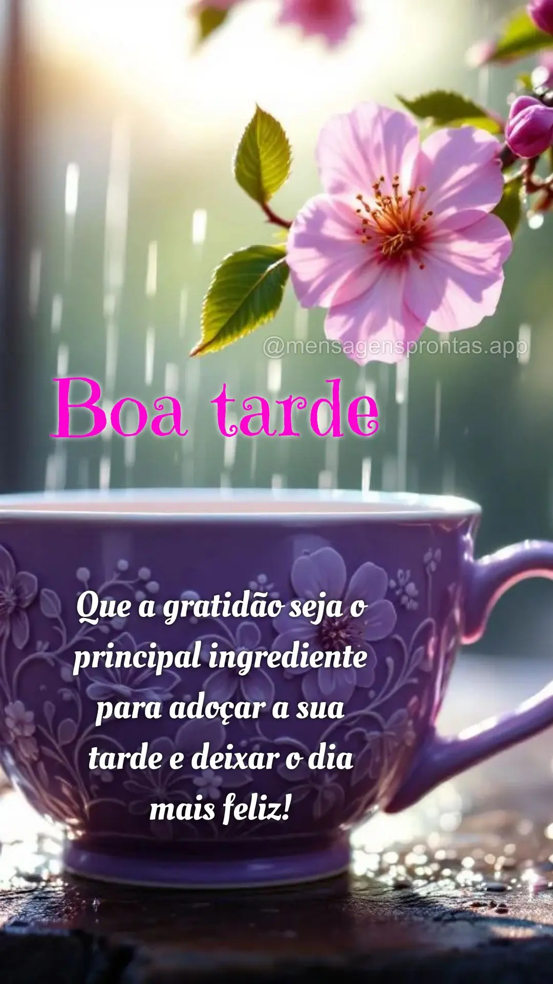 Que a gratidão seja o principal ingrediente para adoçar a sua tarde e deixar o dia mais feliz! Boa tarde