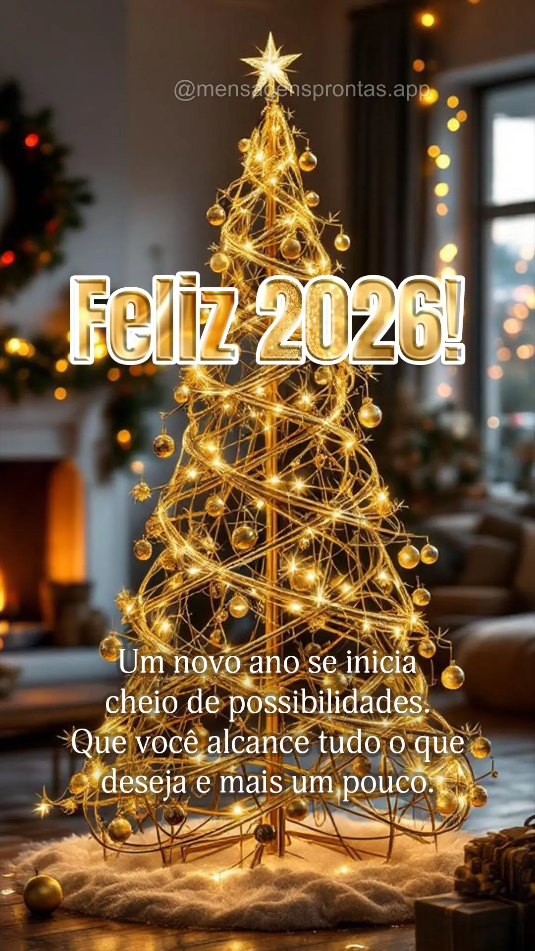Um novo ano se inicia cheio de possibilidades. Que você alcance tudo o que deseja e mais um pouco. Feliz 2026!