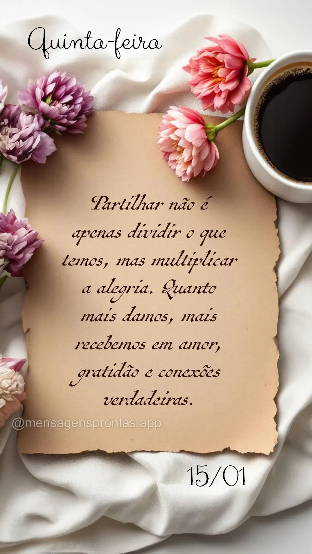 Partilhar não é apenas dividir o que temos, mas multiplicar a alegria. Quanto mais damos, mais recebemos em amor, gratidão e conexões verdadeiras.	 1...