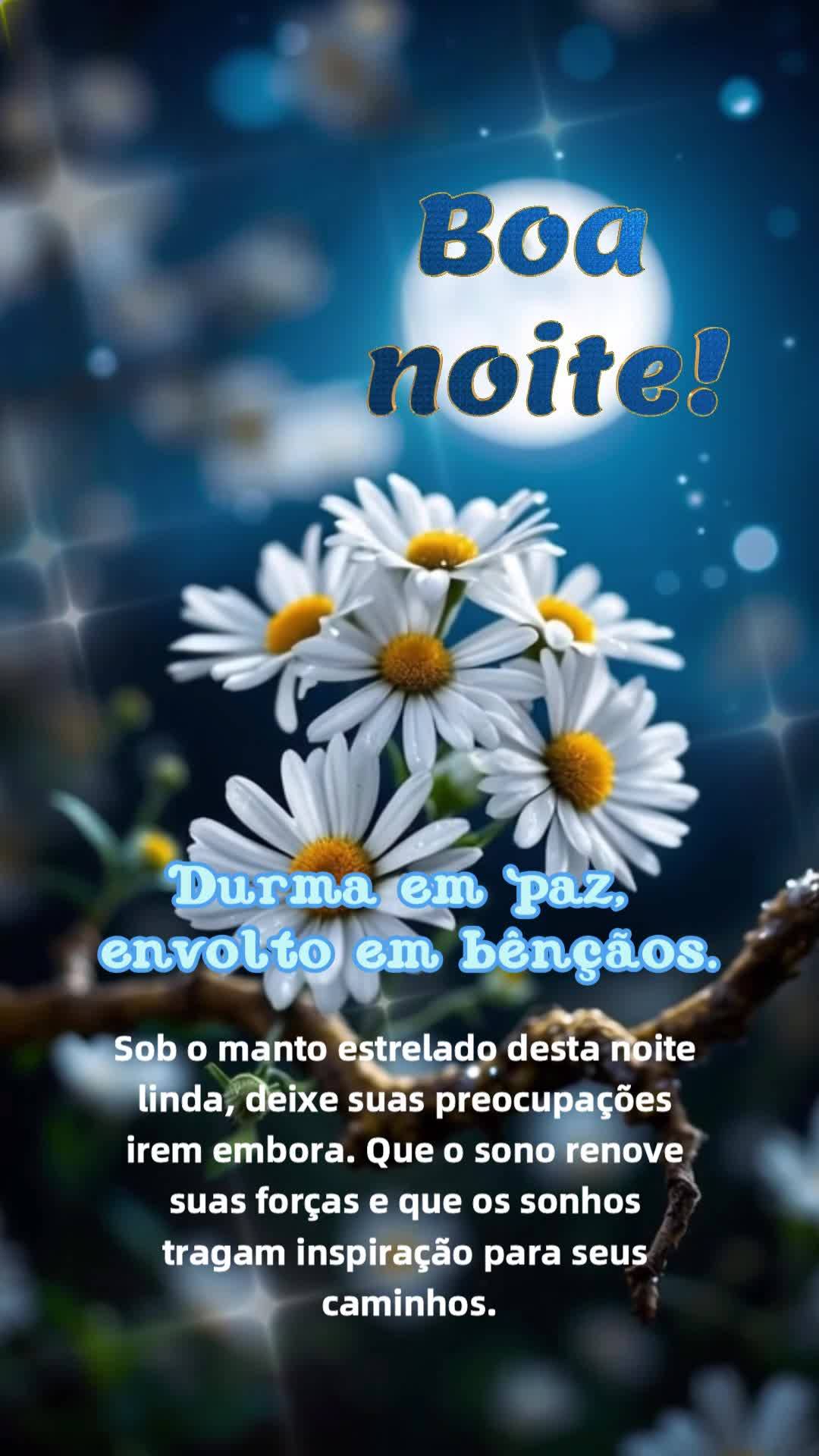 Sob o manto estrelado desta noite linda, deixe suas preocupações irem embora. Que o sono renove suas forças e que os sonhos tragam inspiração para s...