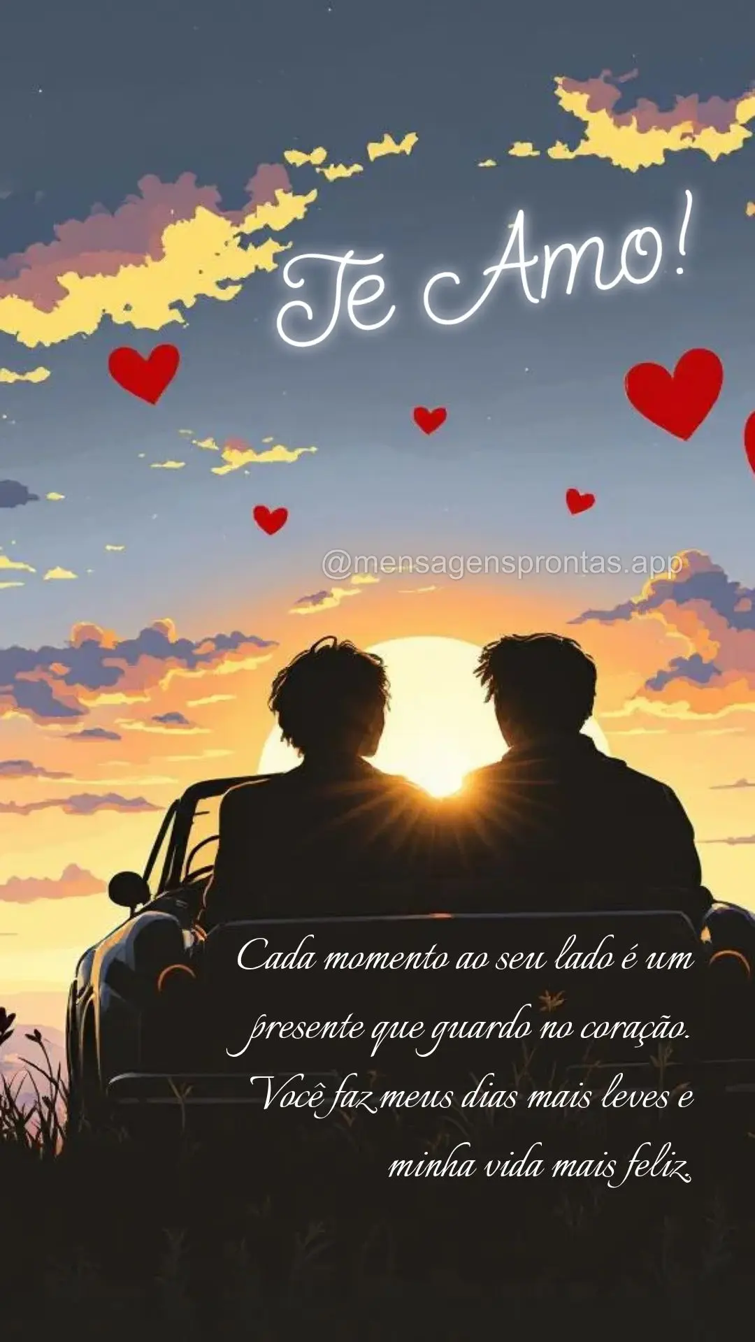 Cada momento ao seu lado é um presente que guardo no coração. Você faz meus dias mais leves e minha vida mais feliz. Te Amo!